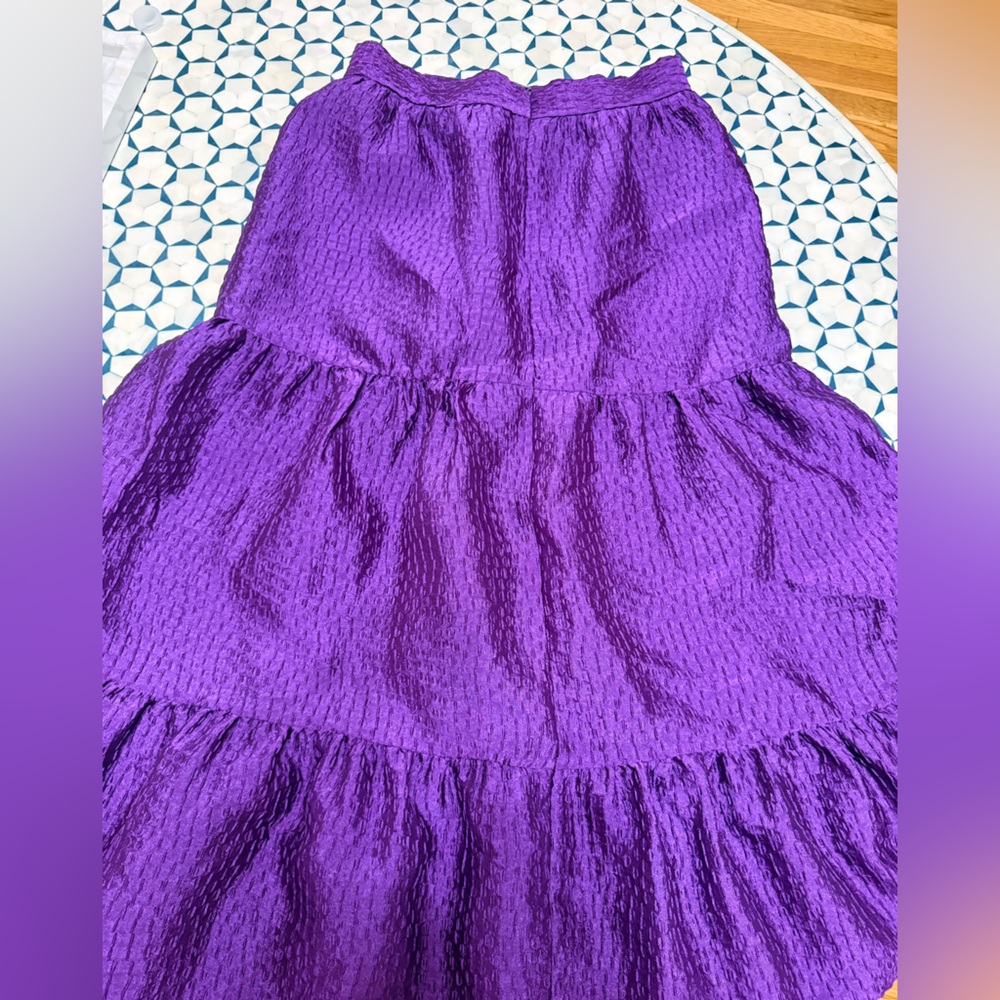 Zara purple Violet Tiered Maxi Skirt with Texture - Picture 3 of 6